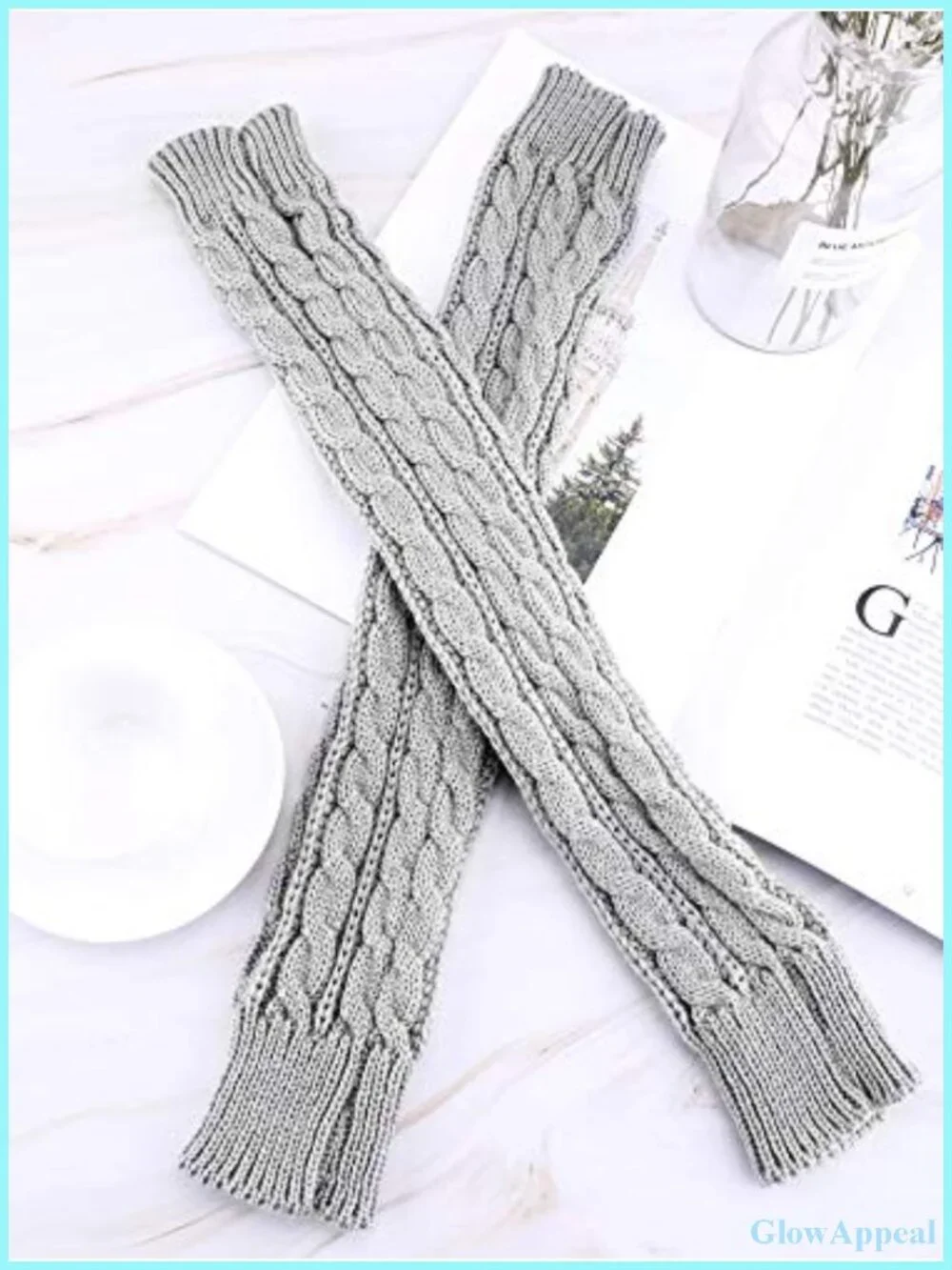 3 Pairs Knit Fingerless Arm Warmers Long Gloves Thumb Hole Y2K Women Winter